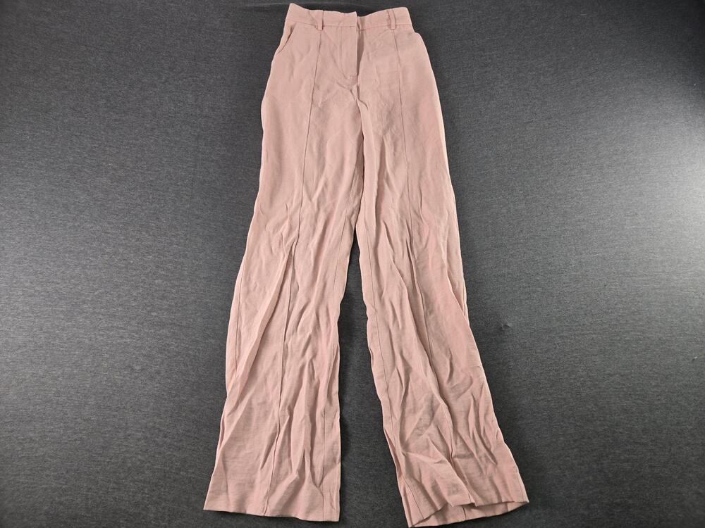 Princess Polly Dress Pants Womens 4 Pink Wide Leg Twill Elastic Waist Pockets
